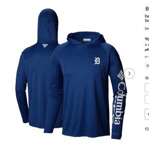 Detroit Tigers Columbia Terminal Tackle Long Sleeve Hoodie, Navy, Men's Large